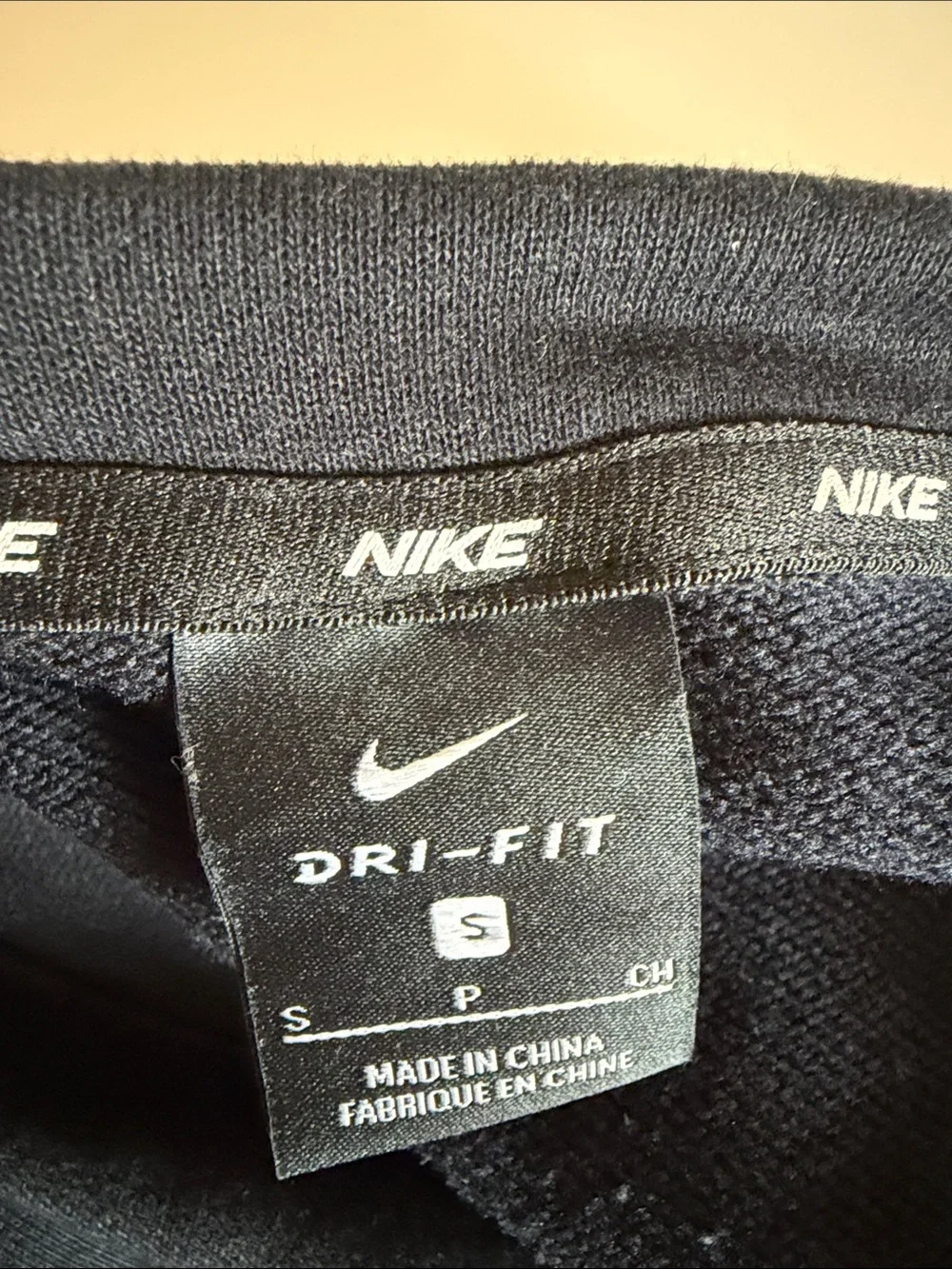 Nike Mens Fleece PX Dry Top Black White Crewneck Sweatshirt size S